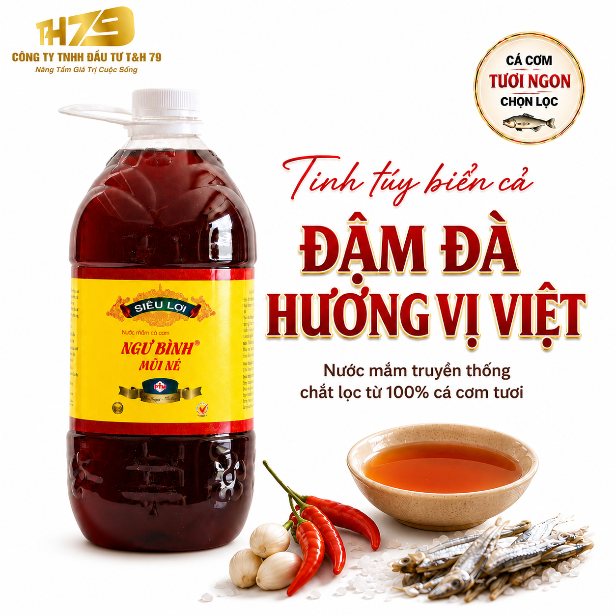 Nước Mắm Phan Thiết Ngư Bình, Chai lớn 5 Lít 2 Độ Đạm - Chất Lượng Cao Cá Cơm Truyền Thống